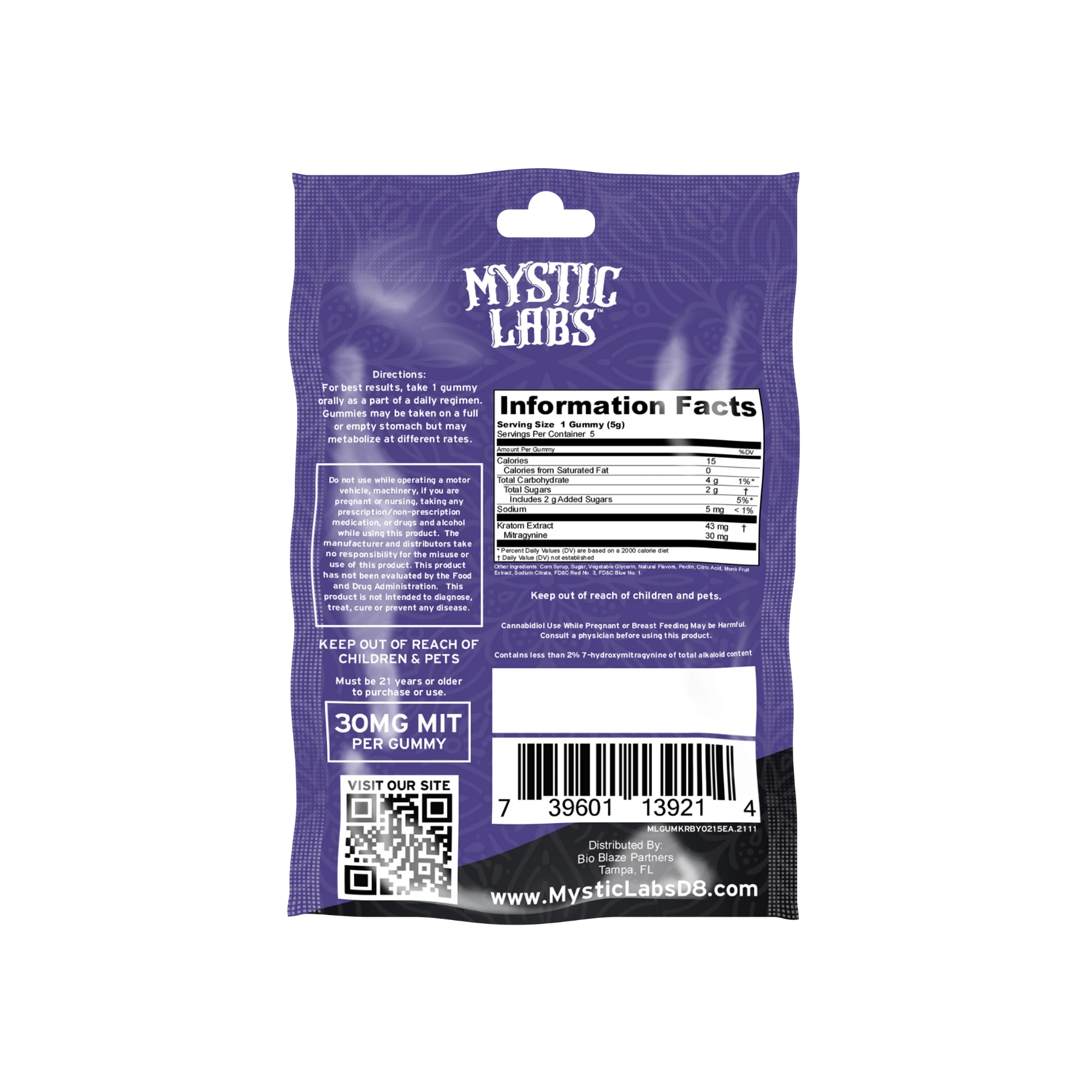 Mystic Labs - Kratom Gummies - 5 Count - 150 MIT - Image 2
