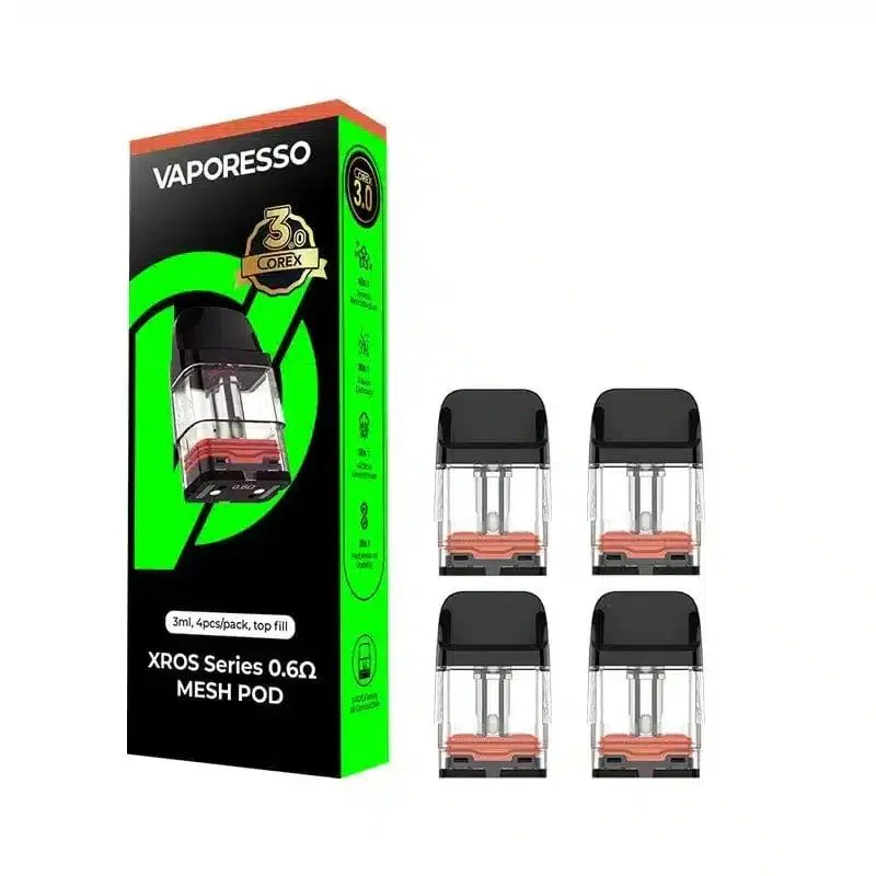 Vaporesso - Top-Fill XROS Replacement Pods - 3mL - 4 Count - Corex 3.0 - 0.6ohm - Image 2
